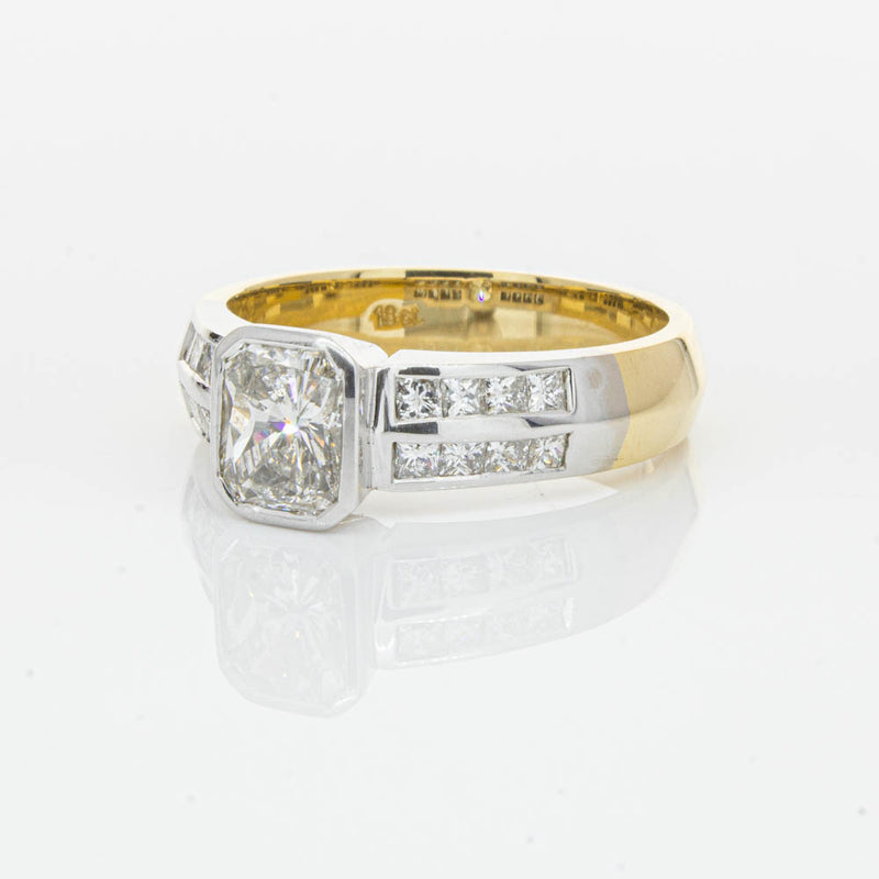 Deja Vu 18ct Yellow Gold 1.40ct Radiant Cut Diamond Ring-Ring-Walker & Hall