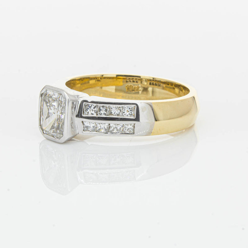 Deja Vu 18ct Yellow Gold 1.40ct Radiant Cut Diamond Ring-Ring-Walker & Hall