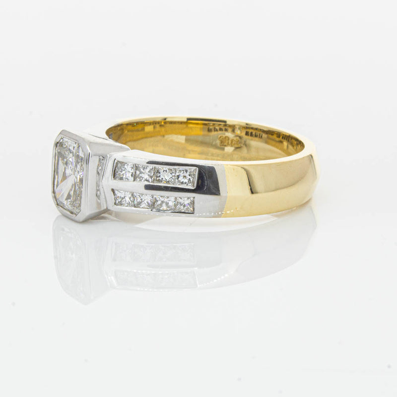 Deja Vu 18ct Yellow Gold 1.40ct Radiant Cut Diamond Ring-Ring-Walker & Hall