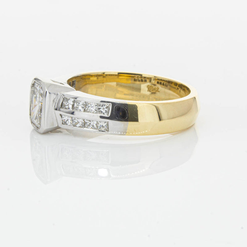 Deja Vu 18ct Yellow Gold 1.40ct Radiant Cut Diamond Ring-Ring-Walker & Hall