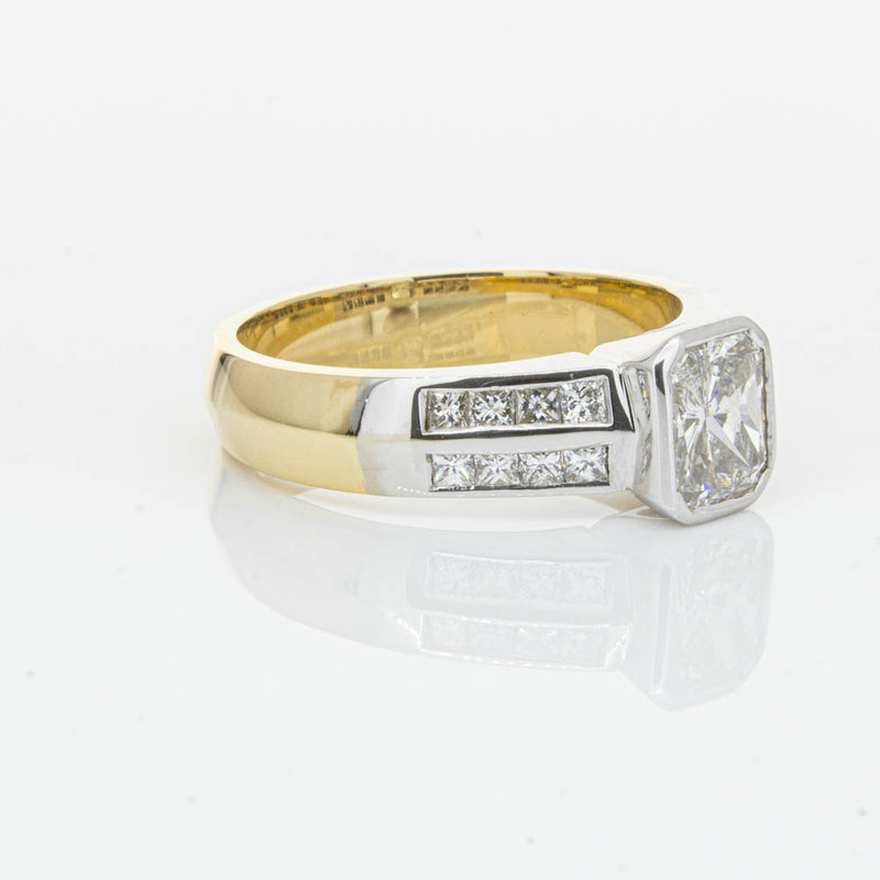 Deja Vu 18ct Yellow Gold 1.40ct Radiant Cut Diamond Ring-Ring-Walker & Hall