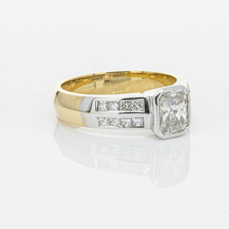 Deja Vu 18ct Yellow Gold 1.40ct Radiant Cut Diamond Ring-Ring-Walker & Hall