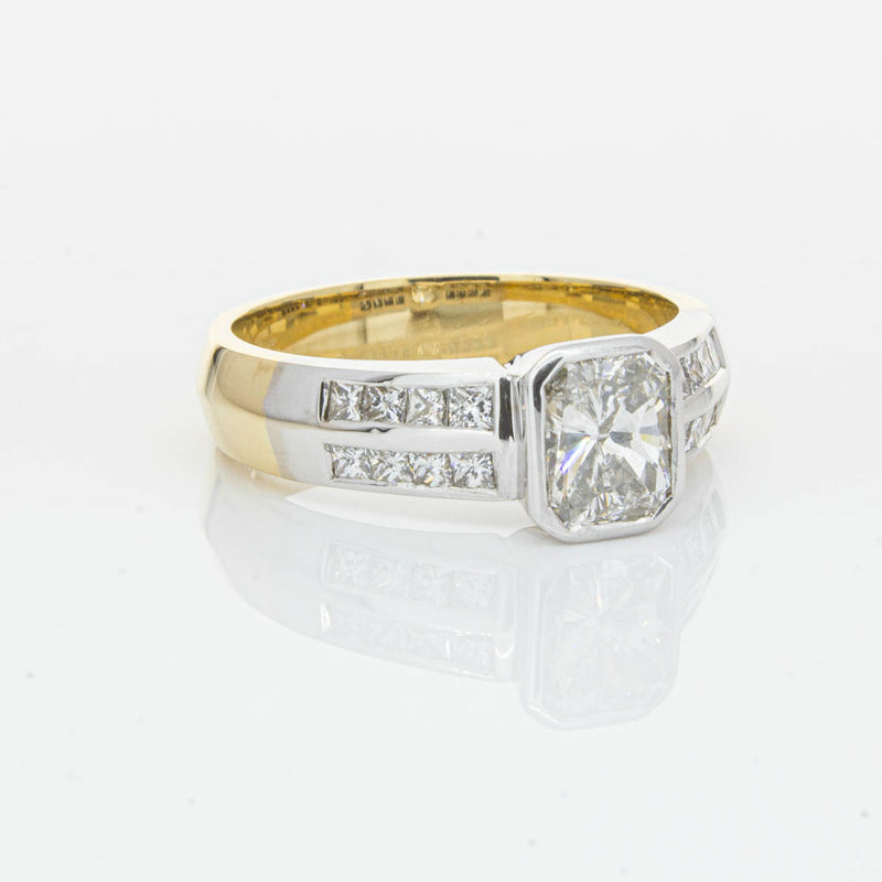 Deja Vu 18ct Yellow Gold 1.40ct Radiant Cut Diamond Ring-Ring-Walker & Hall