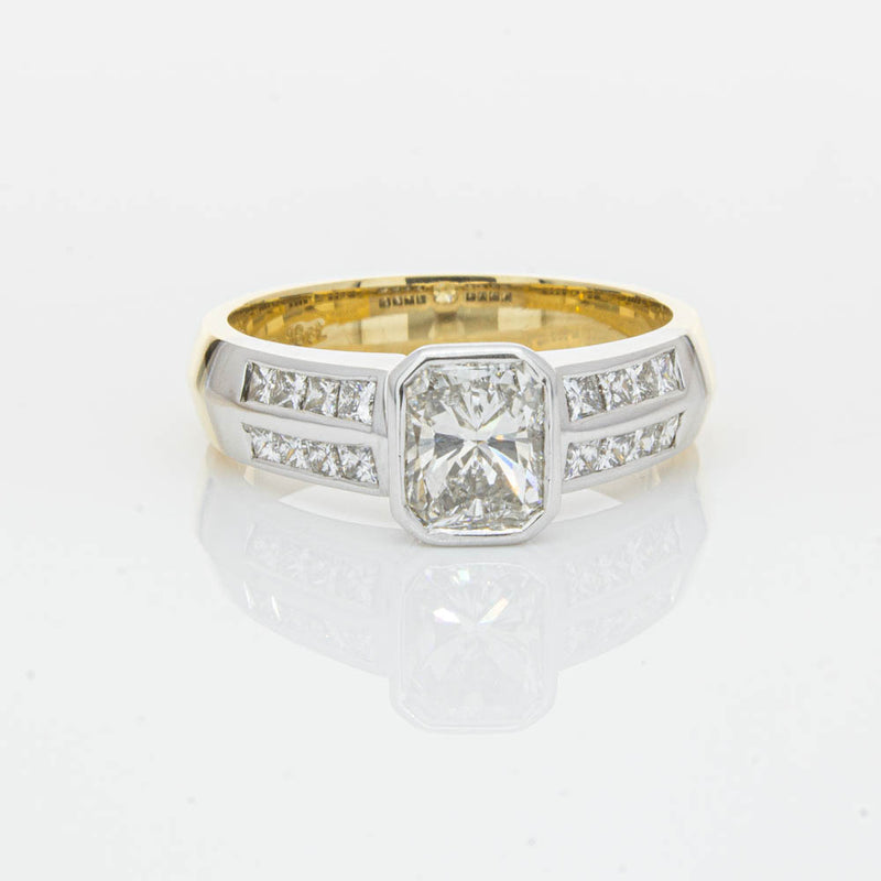 Deja Vu 18ct Yellow Gold 1.40ct Radiant Cut Diamond Ring-Ring-Walker & Hall