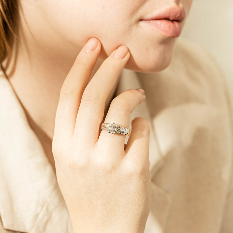 Deja Vu 18ct Yellow Gold 1.40ct Radiant Cut Diamond Ring-Ring-Walker & Hall