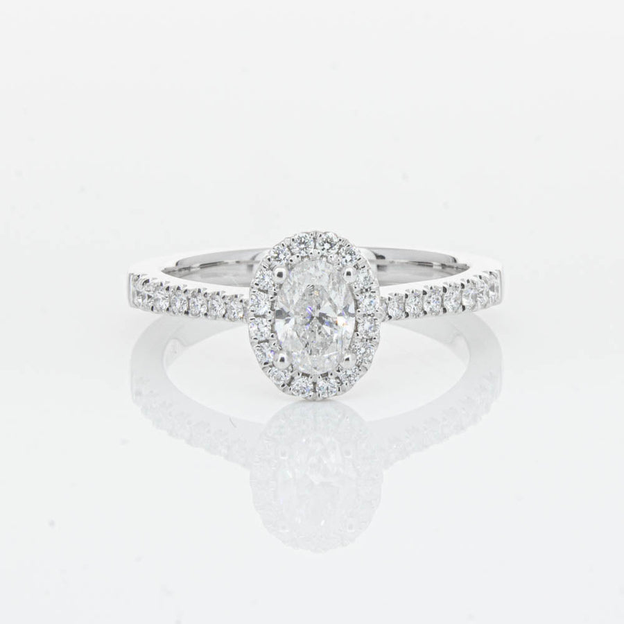 18ct White Gold .50ct Oval Cut Diamond Lola Ring-Ring-Walker & Hall