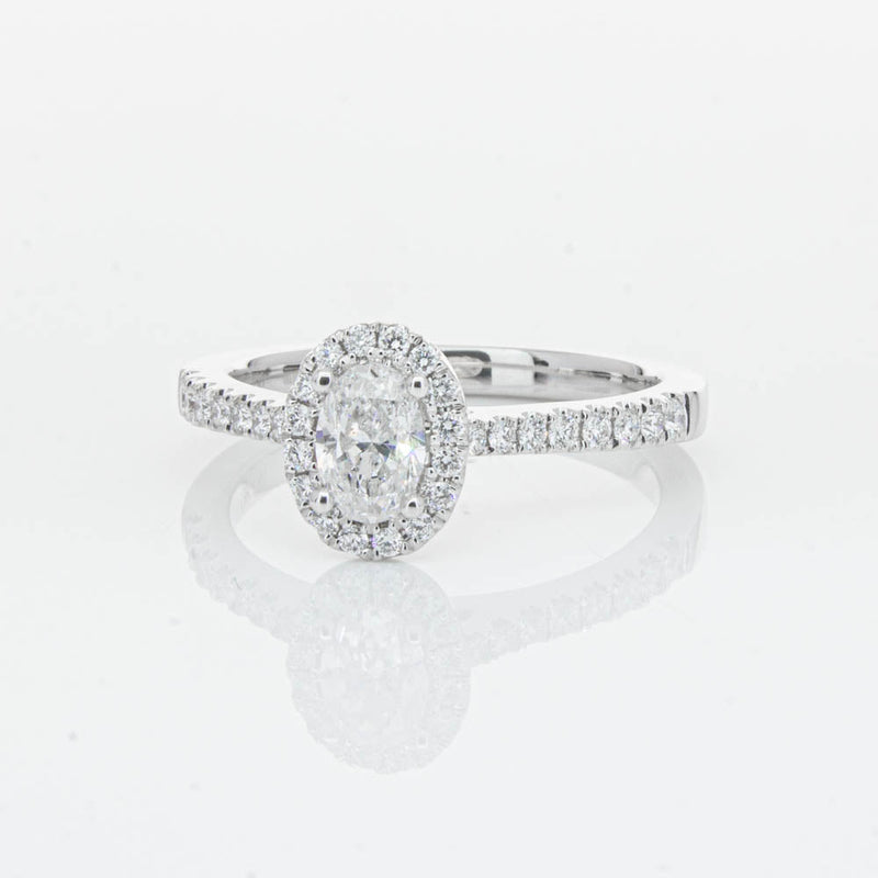 18ct White Gold .50ct Oval Cut Diamond Lola Ring-Ring-Walker & Hall