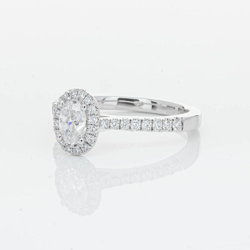 18ct White Gold .50ct Oval Cut Diamond Lola Ring-Ring-Walker & Hall