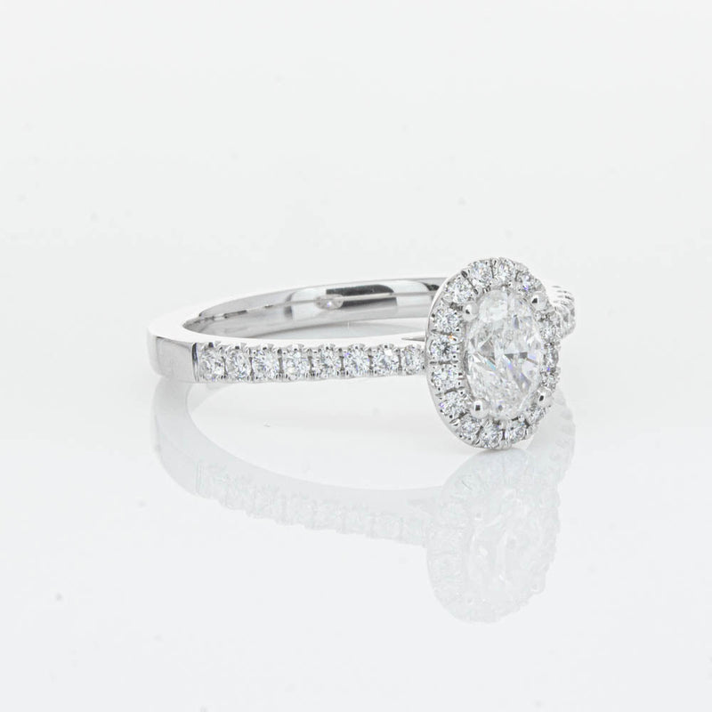 18ct White Gold .50ct Oval Cut Diamond Lola Ring-Ring-Walker & Hall