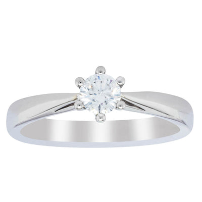 Deja Vu Platinum .34ct Diamond Solitaire Ring-Ring-Walker & Hall