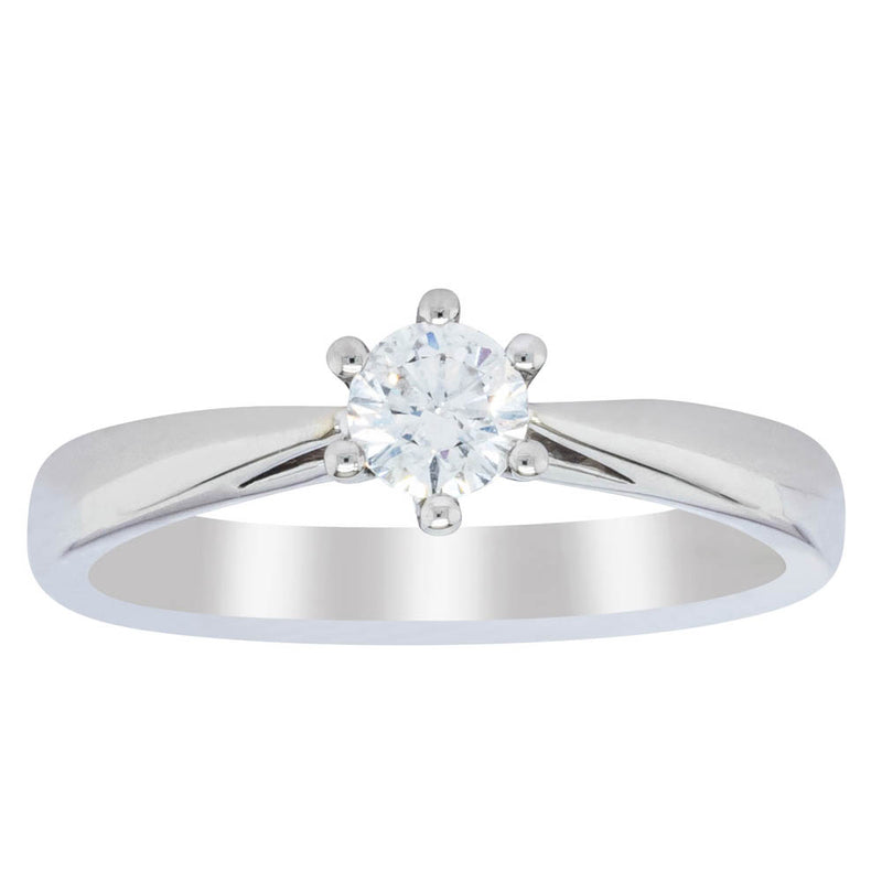 Deja Vu Platinum .34ct Diamond Solitaire Ring-Ring-Walker & Hall