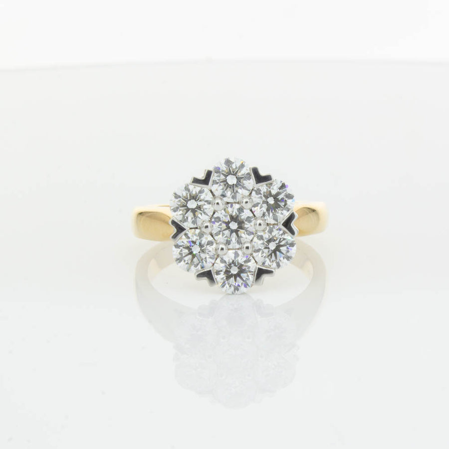 18ct Yellow Gold 2.10ct Diamond Lotus Ring-Ring-Walker & Hall
