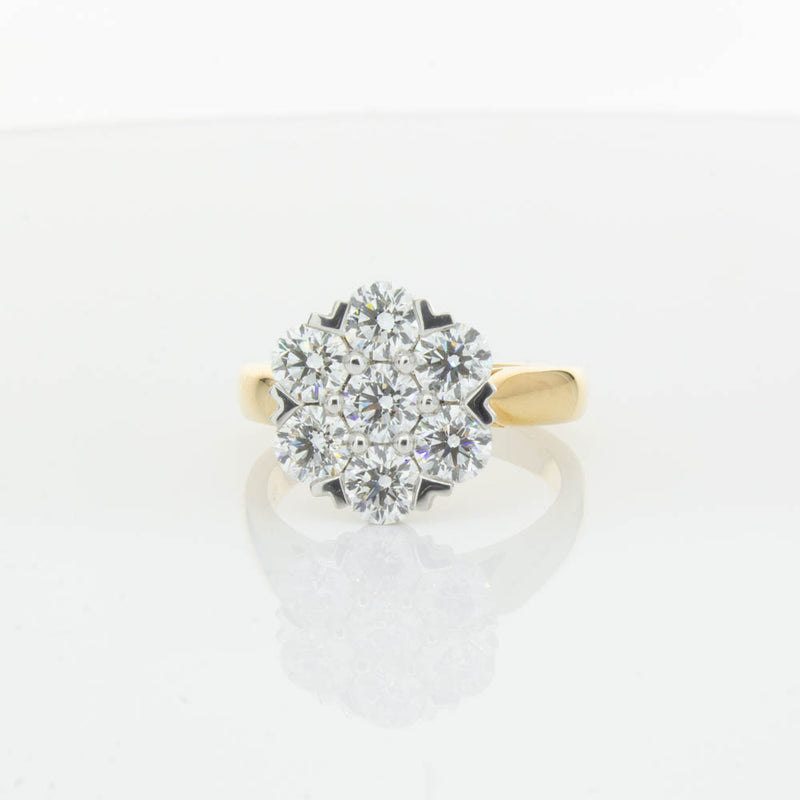 18ct Yellow Gold 2.10ct Diamond Lotus Ring-Ring-Walker & Hall