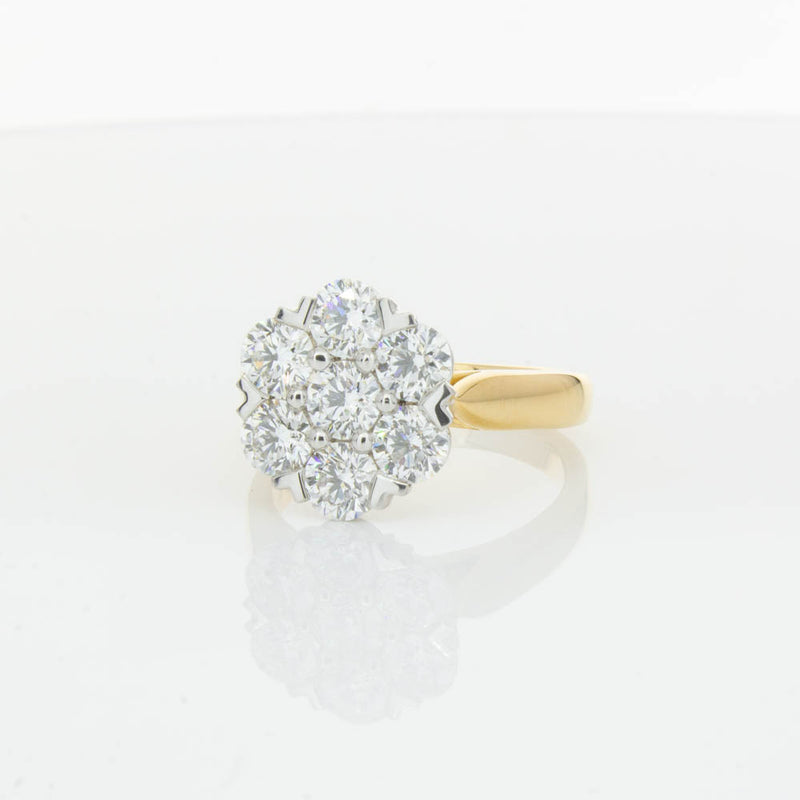 18ct Yellow Gold 2.10ct Diamond Lotus Ring-Ring-Walker & Hall