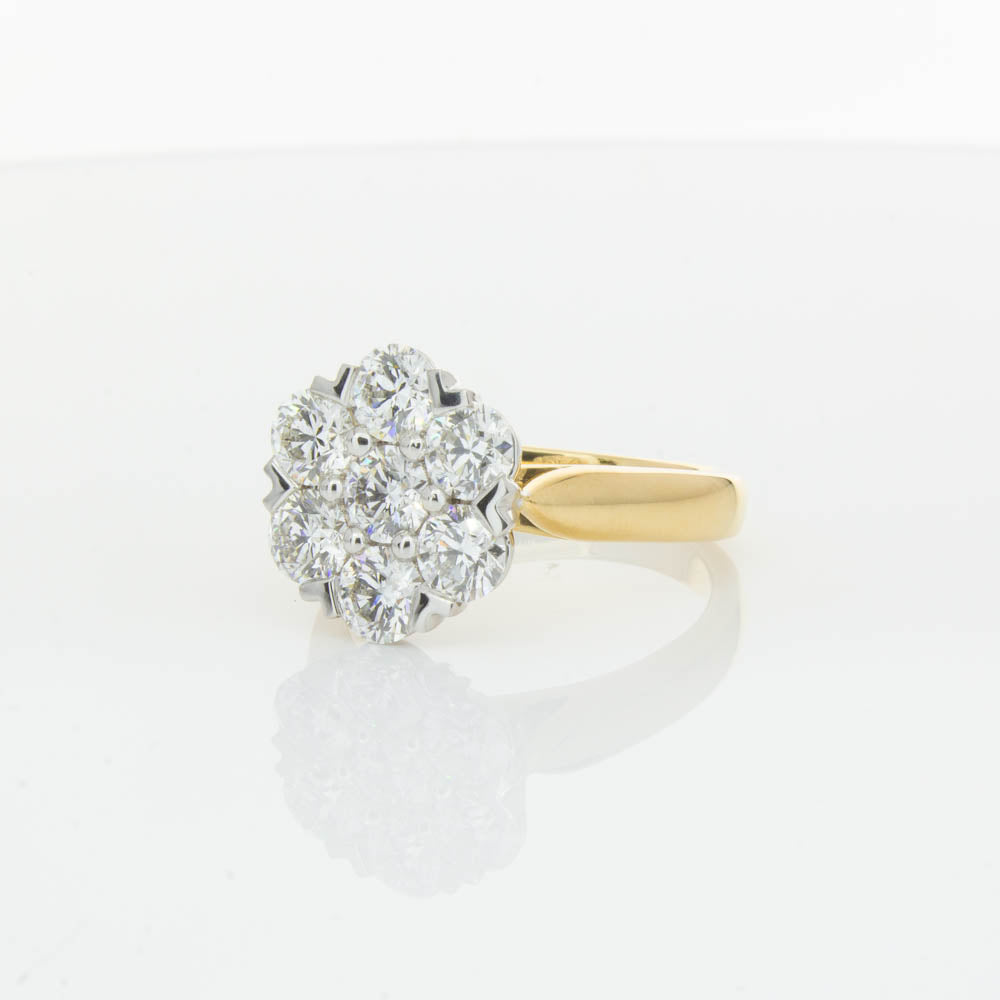 18ct Yellow Gold 2.10ct Diamond Lotus Ring-Ring-Walker & Hall