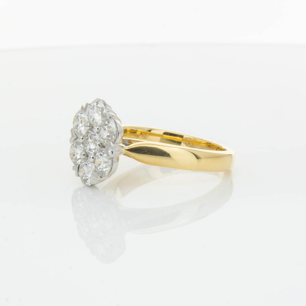 18ct Yellow Gold 2.10ct Diamond Lotus Ring-Ring-Walker & Hall