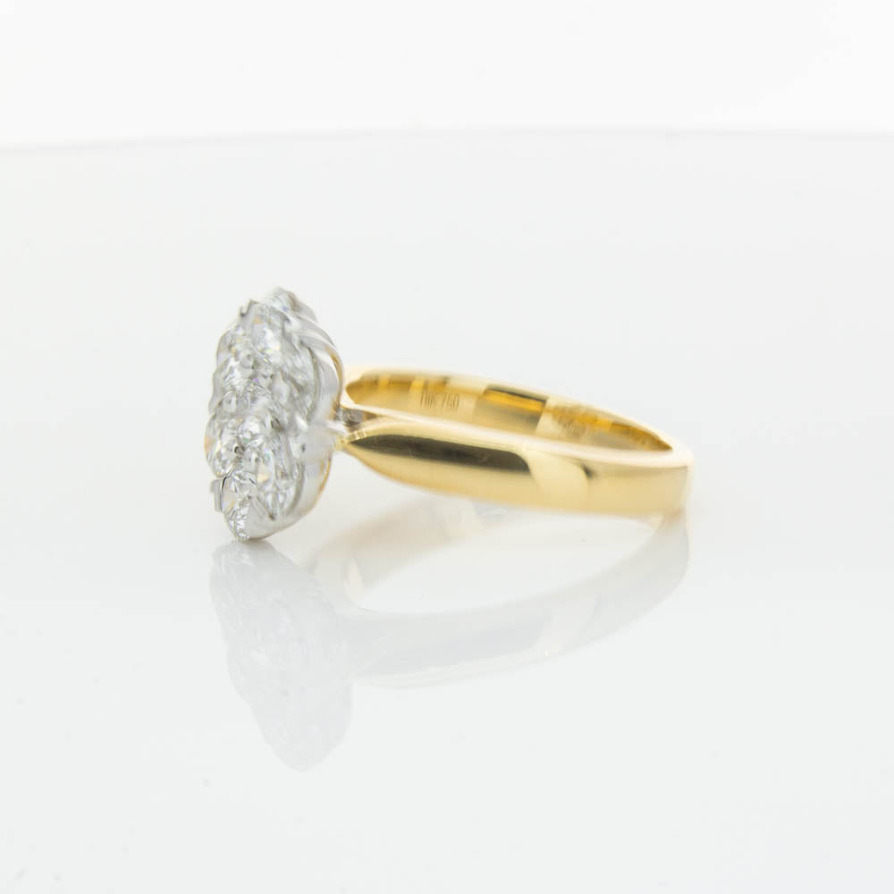 18ct Yellow Gold 2.10ct Diamond Lotus Ring-Ring-Walker & Hall
