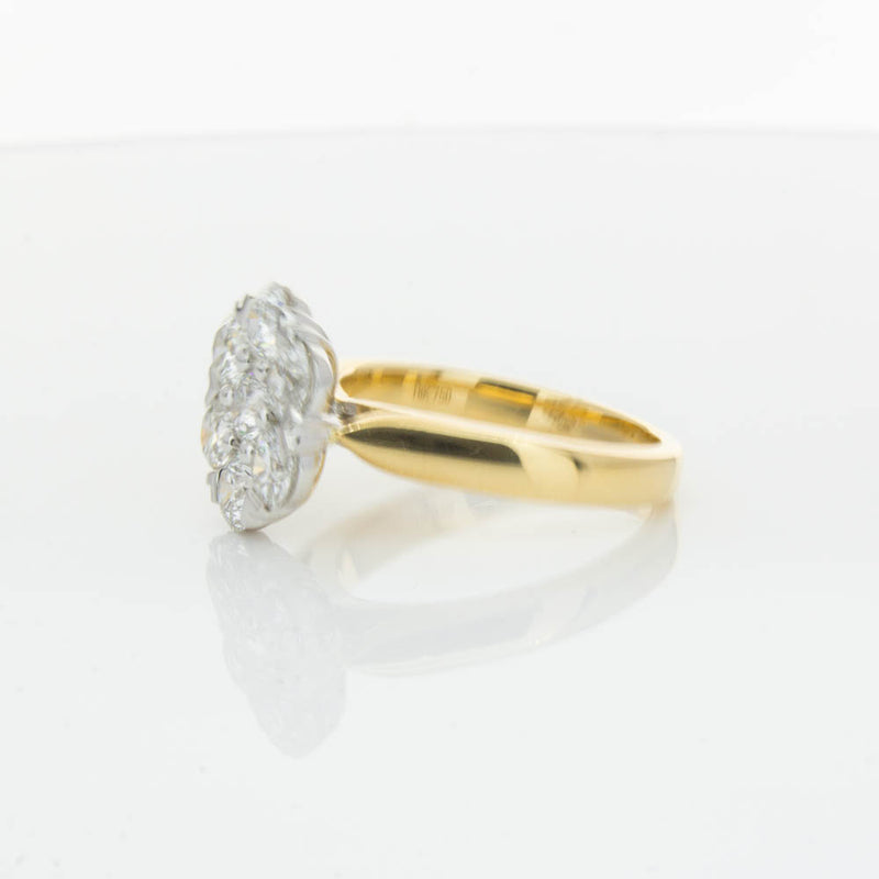 18ct Yellow Gold 2.10ct Diamond Lotus Ring-Ring-Walker & Hall