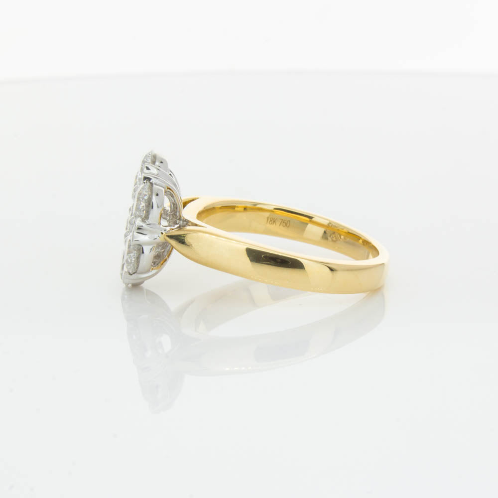 18ct Yellow Gold 2.10ct Diamond Lotus Ring-Ring-Walker & Hall