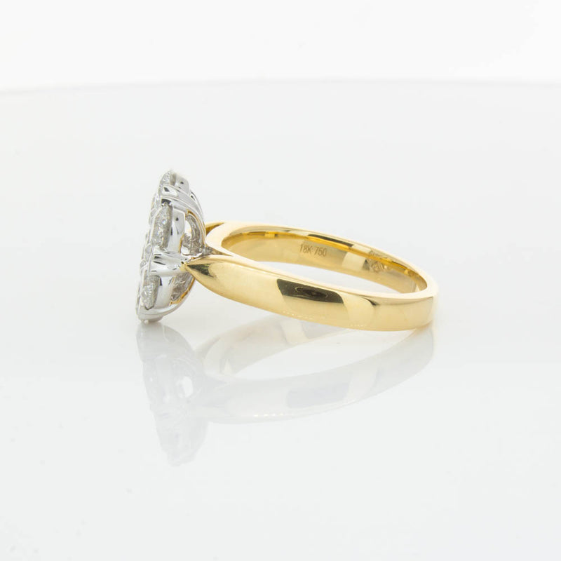 18ct Yellow Gold 2.10ct Diamond Lotus Ring-Ring-Walker & Hall