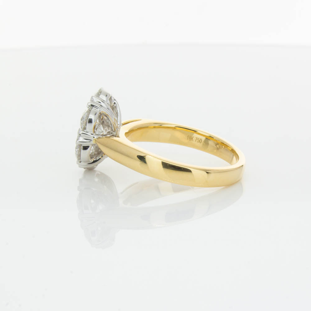 18ct Yellow Gold 2.10ct Diamond Lotus Ring-Ring-Walker & Hall