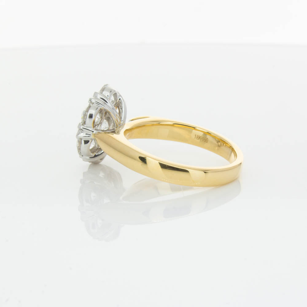 18ct Yellow Gold 2.10ct Diamond Lotus Ring-Ring-Walker & Hall
