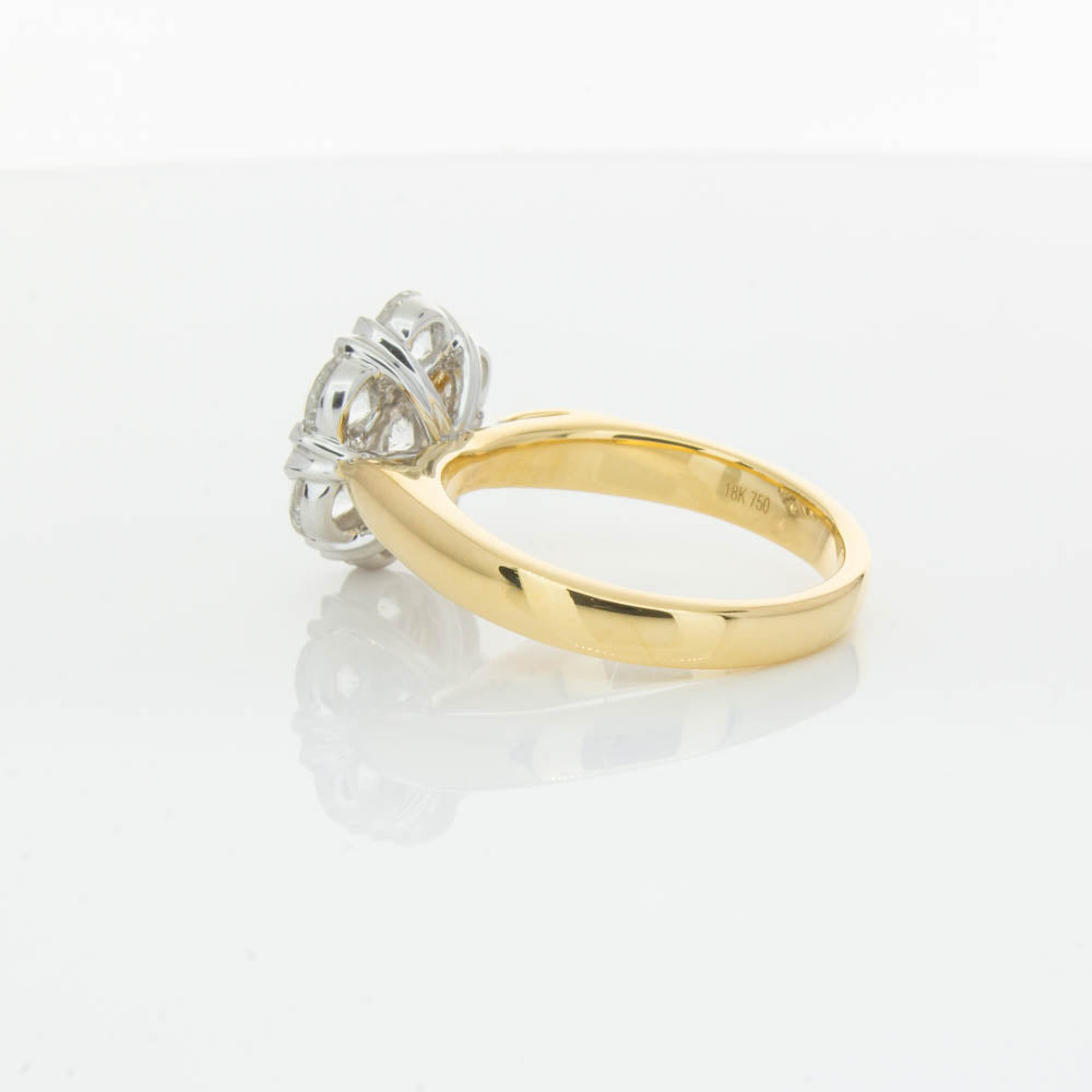 18ct Yellow Gold 2.10ct Diamond Lotus Ring-Ring-Walker & Hall