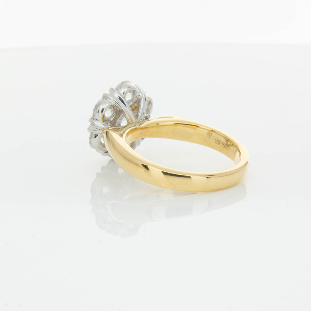18ct Yellow Gold 2.10ct Diamond Lotus Ring-Ring-Walker & Hall