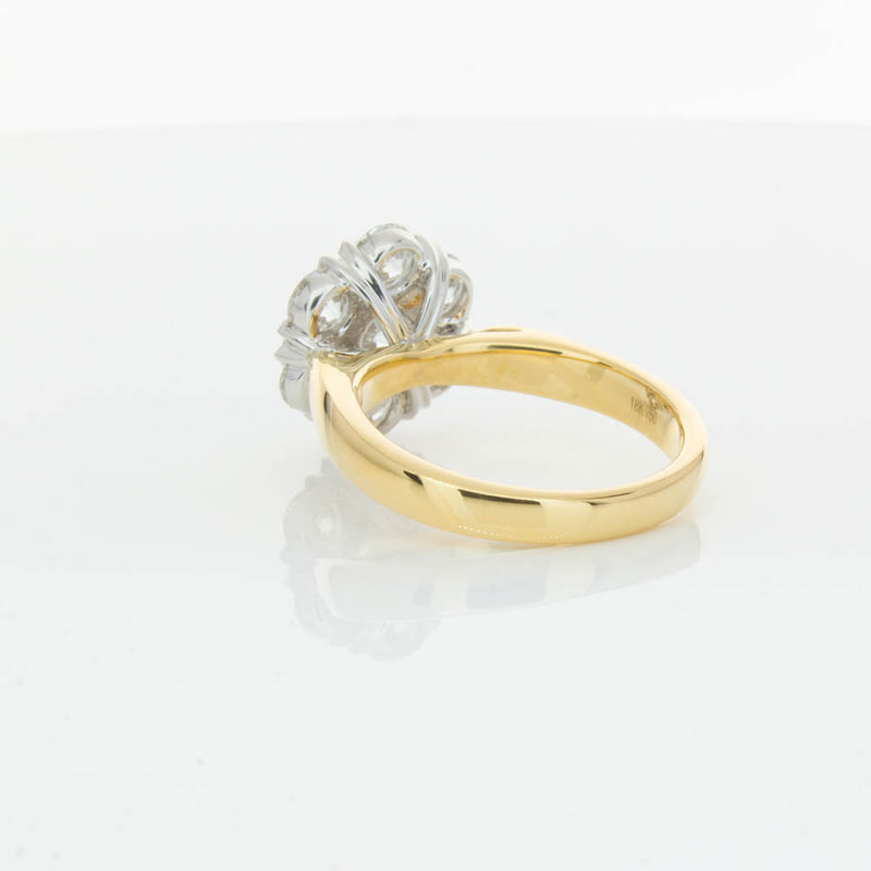 18ct Yellow Gold 2.10ct Diamond Lotus Ring-Ring-Walker & Hall