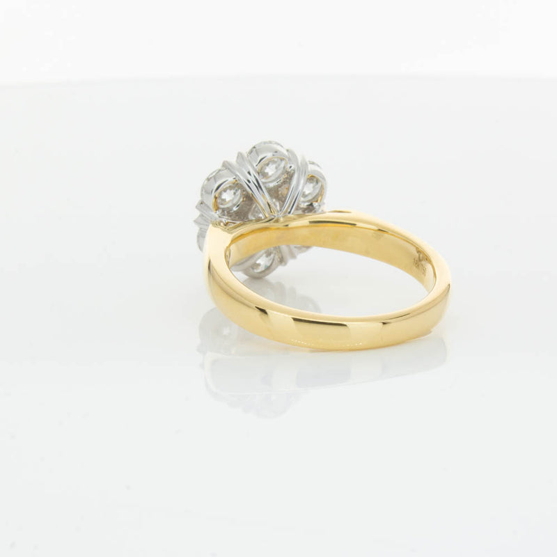 18ct Yellow Gold 2.10ct Diamond Lotus Ring-Ring-Walker & Hall
