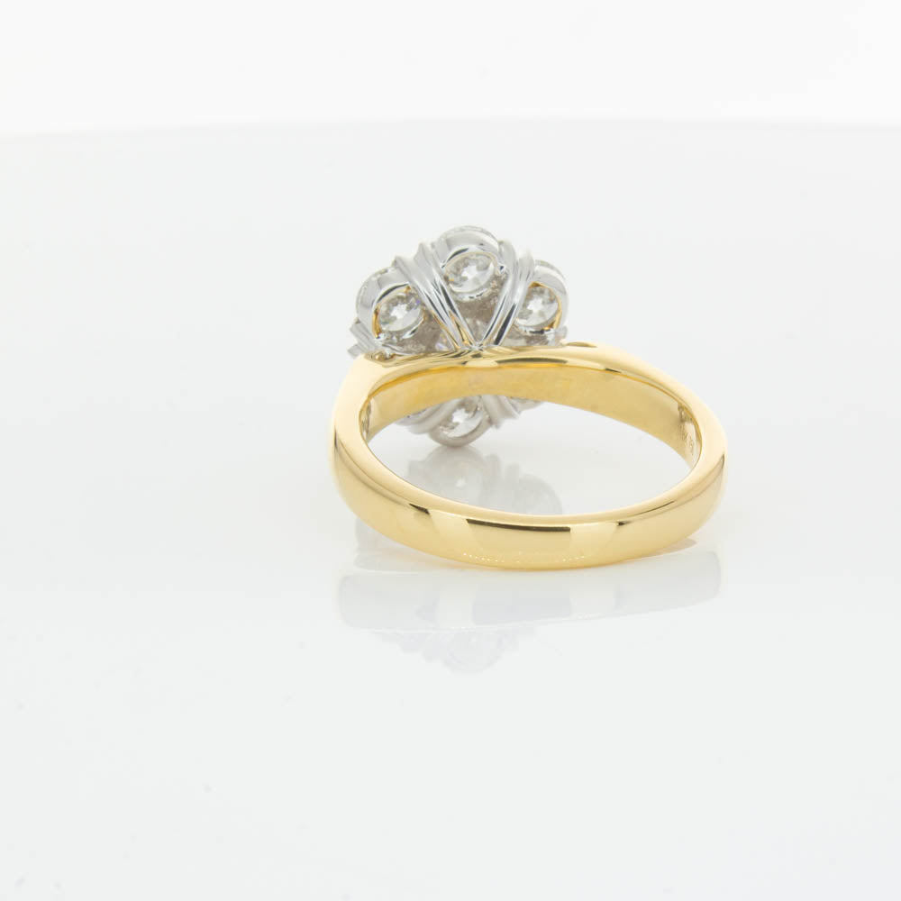 18ct Yellow Gold 2.10ct Diamond Lotus Ring-Ring-Walker & Hall