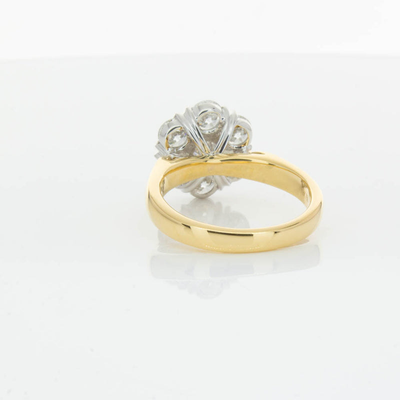 18ct Yellow Gold 2.10ct Diamond Lotus Ring-Ring-Walker & Hall