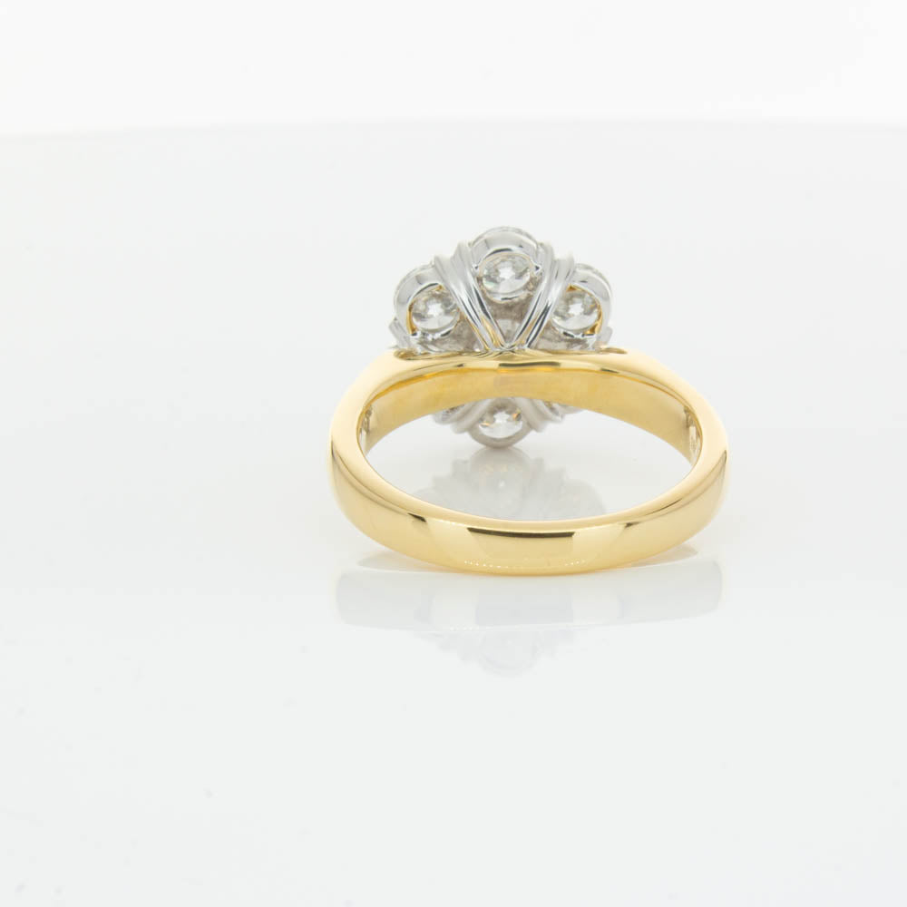 18ct Yellow Gold 2.10ct Diamond Lotus Ring-Ring-Walker & Hall