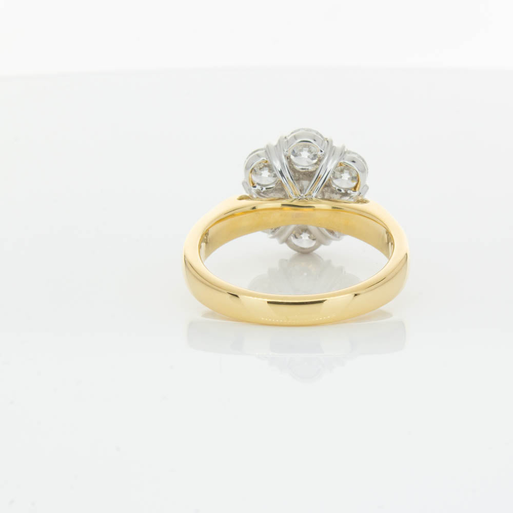 18ct Yellow Gold 2.10ct Diamond Lotus Ring-Ring-Walker & Hall