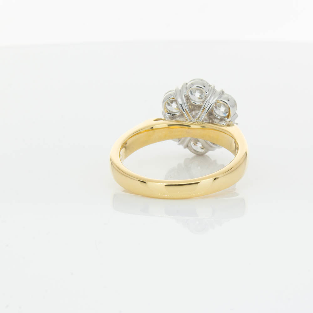 18ct Yellow Gold 2.10ct Diamond Lotus Ring-Ring-Walker & Hall