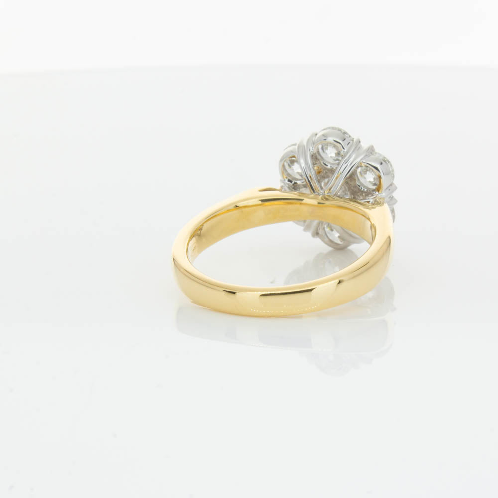 18ct Yellow Gold 2.10ct Diamond Lotus Ring-Ring-Walker & Hall