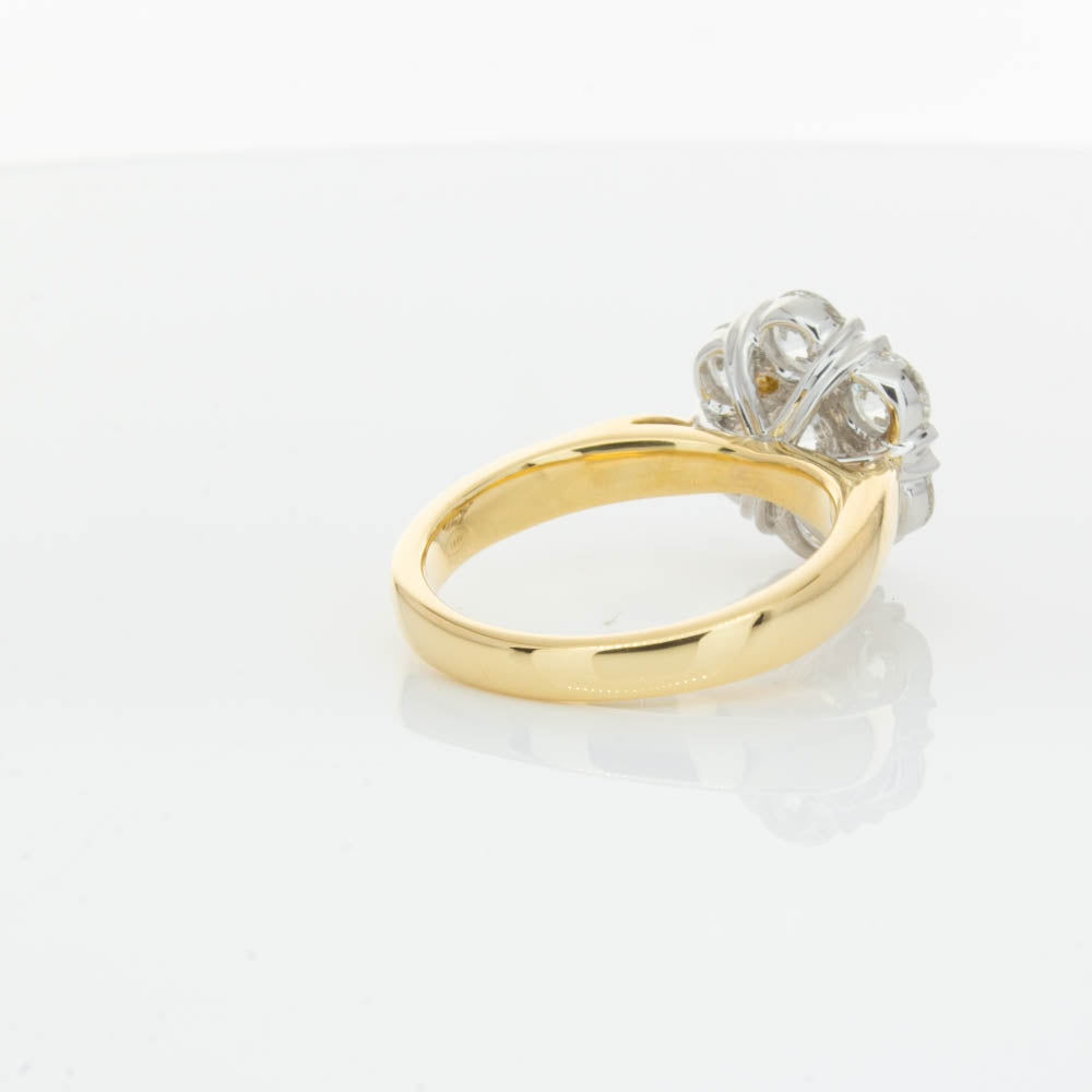 18ct Yellow Gold 2.10ct Diamond Lotus Ring-Ring-Walker & Hall