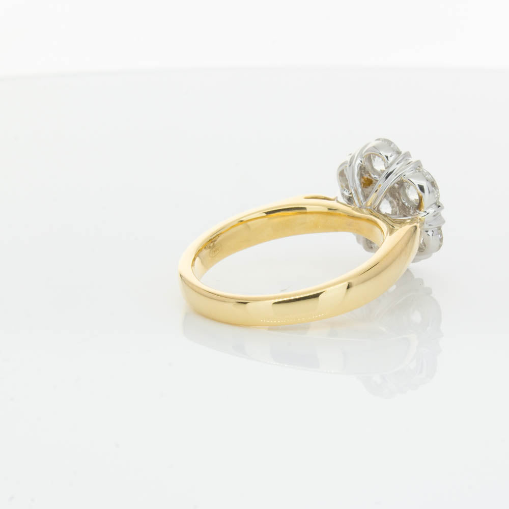 18ct Yellow Gold 2.10ct Diamond Lotus Ring-Ring-Walker & Hall