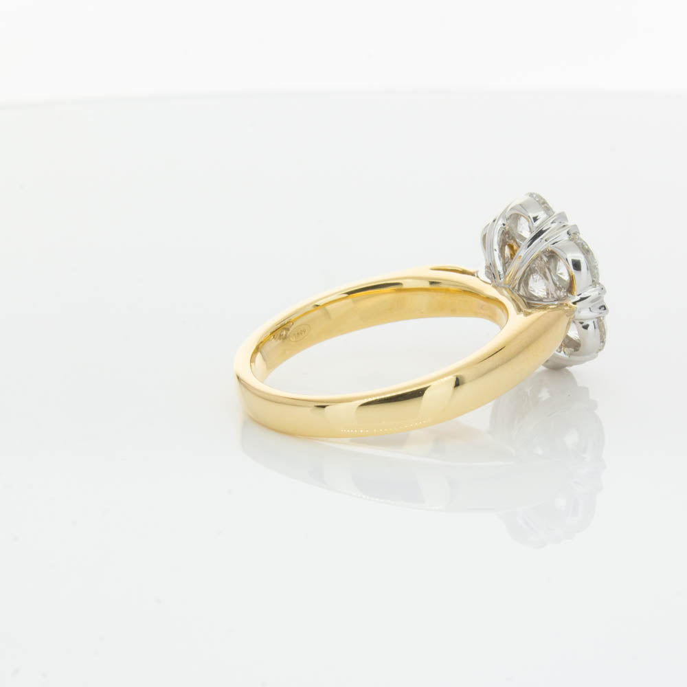 18ct Yellow Gold 2.10ct Diamond Lotus Ring-Ring-Walker & Hall