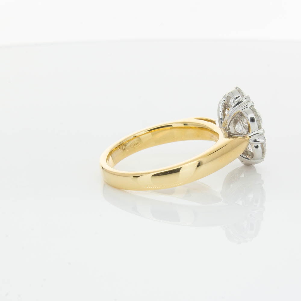 18ct Yellow Gold 2.10ct Diamond Lotus Ring-Ring-Walker & Hall