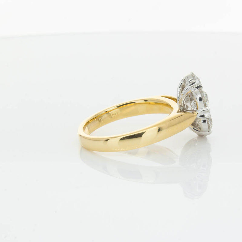 18ct Yellow Gold 2.10ct Diamond Lotus Ring-Ring-Walker & Hall