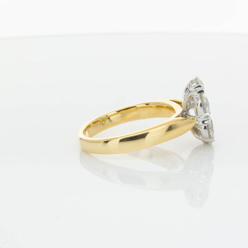 18ct Yellow Gold 2.10ct Diamond Lotus Ring-Ring-Walker & Hall
