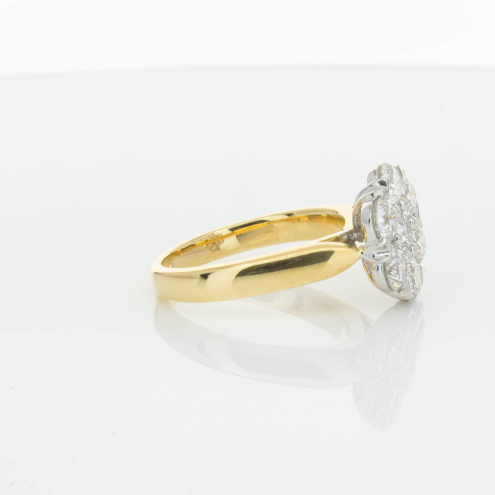 18ct Yellow Gold 2.10ct Diamond Lotus Ring-Ring-Walker & Hall
