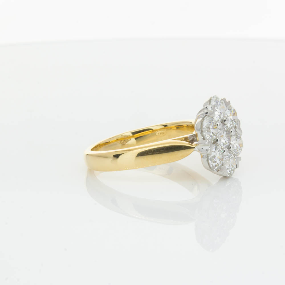 18ct Yellow Gold 2.10ct Diamond Lotus Ring-Ring-Walker & Hall