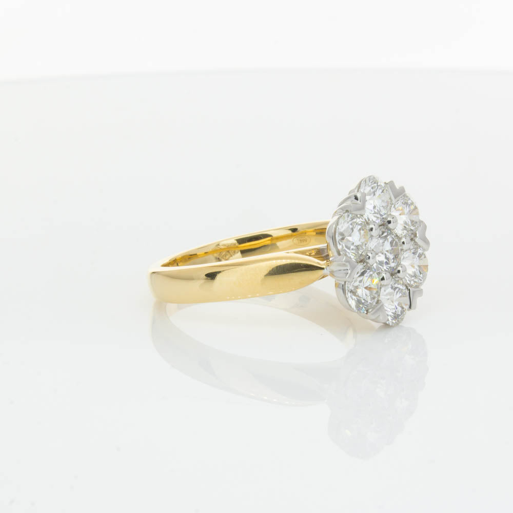 18ct Yellow Gold 2.10ct Diamond Lotus Ring-Ring-Walker & Hall