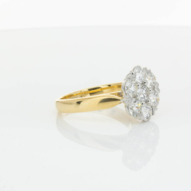 18ct Yellow Gold 2.10ct Diamond Lotus Ring-Ring-Walker & Hall