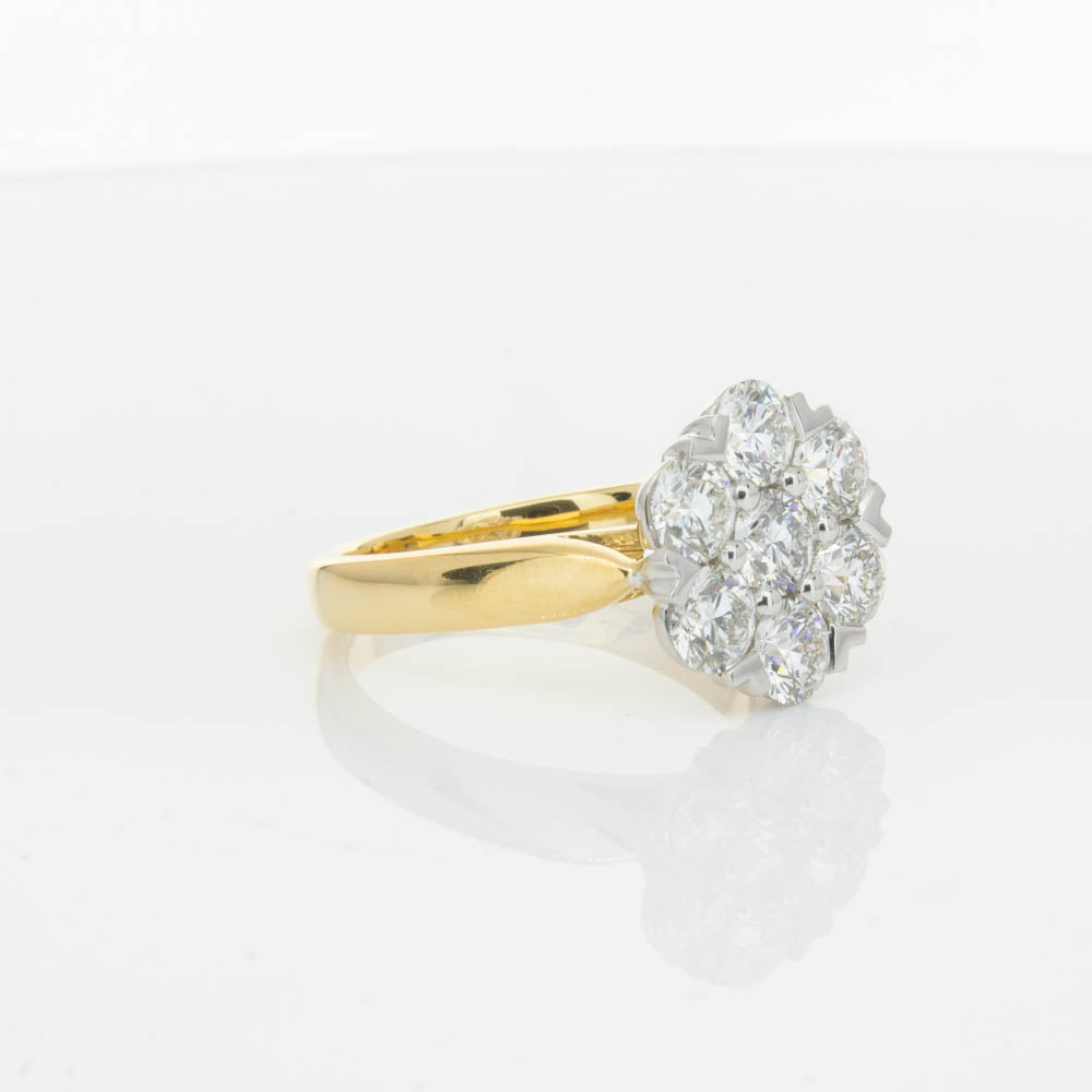 18ct Yellow Gold 2.10ct Diamond Lotus Ring-Ring-Walker & Hall