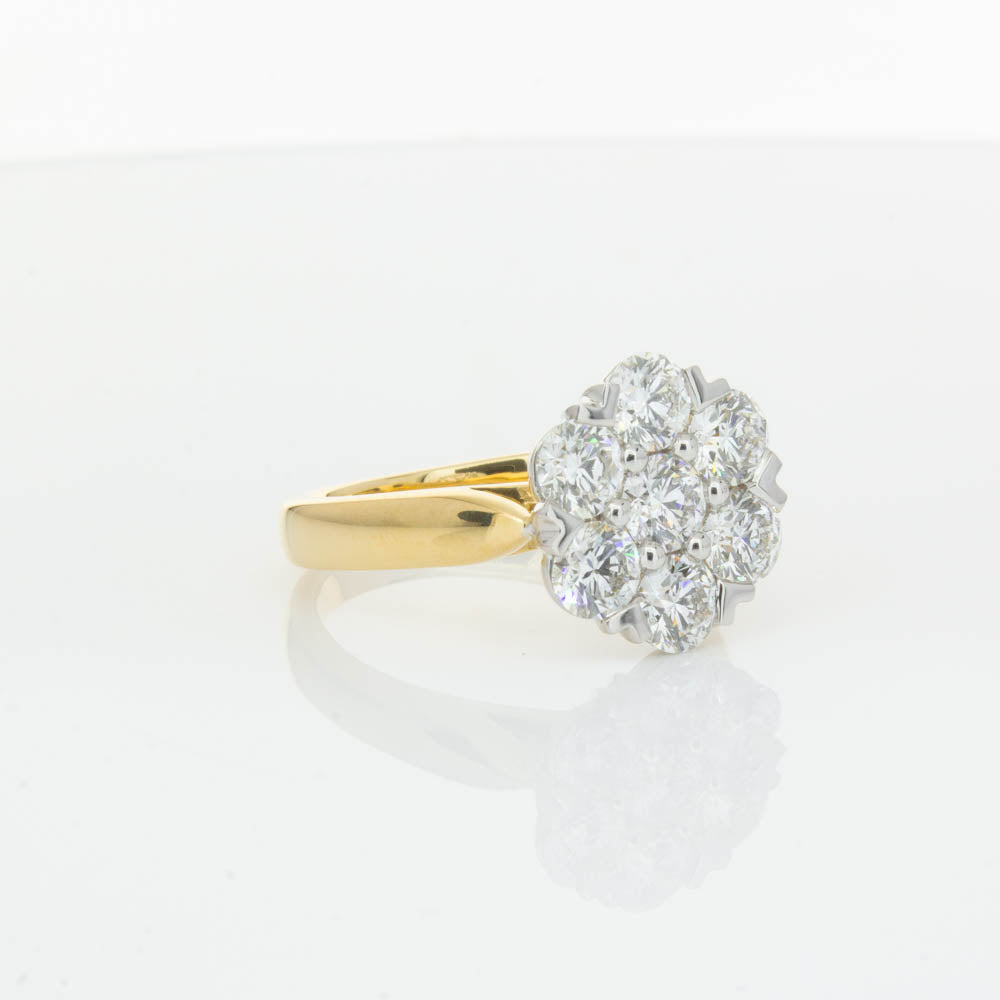 18ct Yellow Gold 2.10ct Diamond Lotus Ring-Ring-Walker & Hall