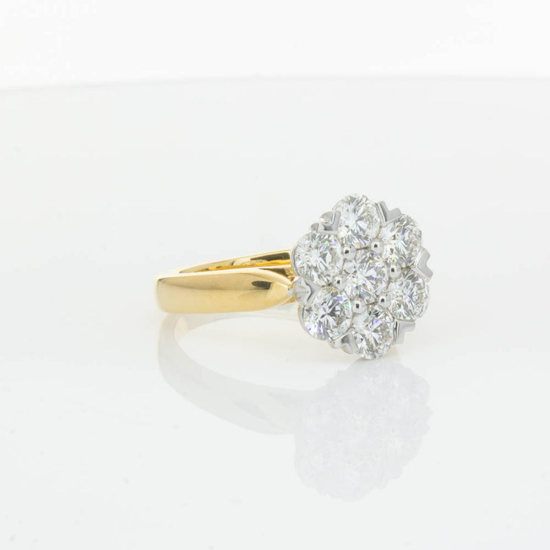 18ct Yellow Gold 2.10ct Diamond Lotus Ring-Ring-Walker & Hall
