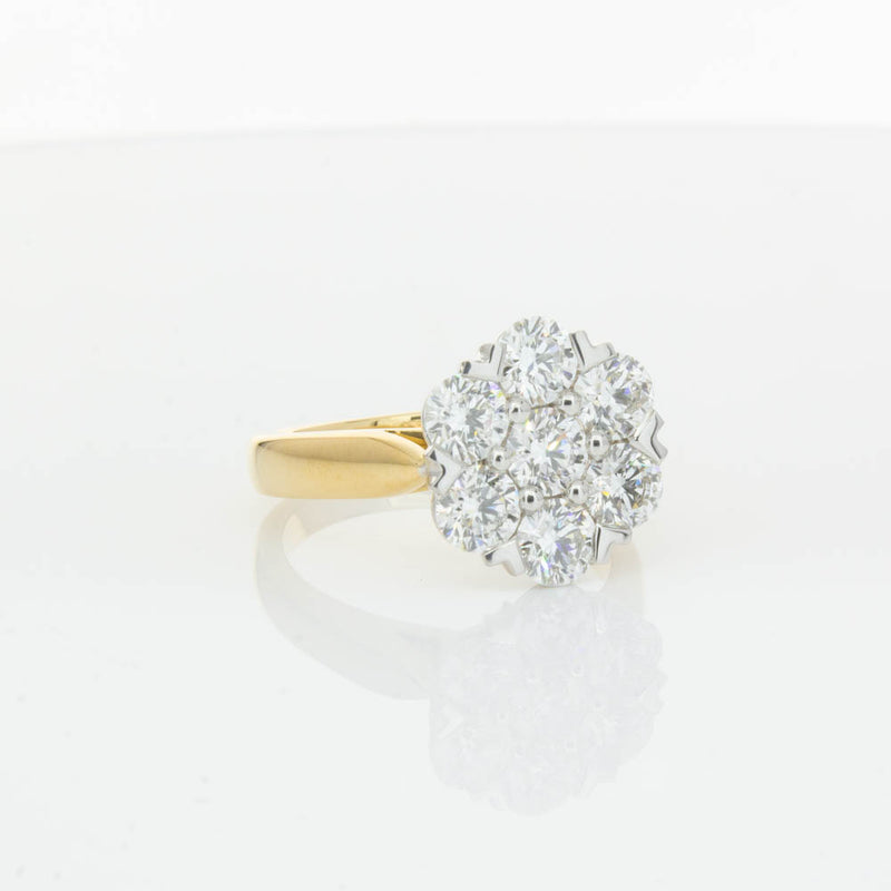 18ct Yellow Gold 2.10ct Diamond Lotus Ring-Ring-Walker & Hall